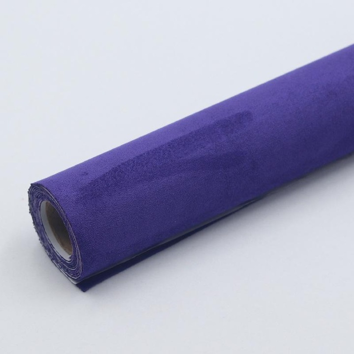 Folie Autoadeziva Catifea / Piele intoarsa Sintetica Tip Alcantara Pentru Interior Auto, Mobila, Decor DIY, Violet, Dimensiuni 150×40 cm, Luxer