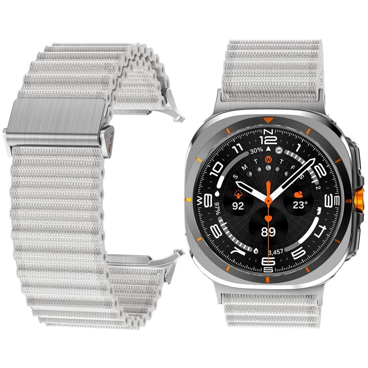 SPGUARD OCEAN NYLON szürke, állítható szíj Samsung Galaxy Watch Ultra-hoz