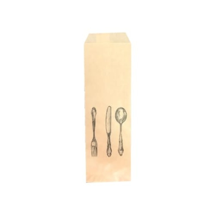 Pungi tacam natur TRIS KRAFT, 8x25 cm, set 2000 bucati