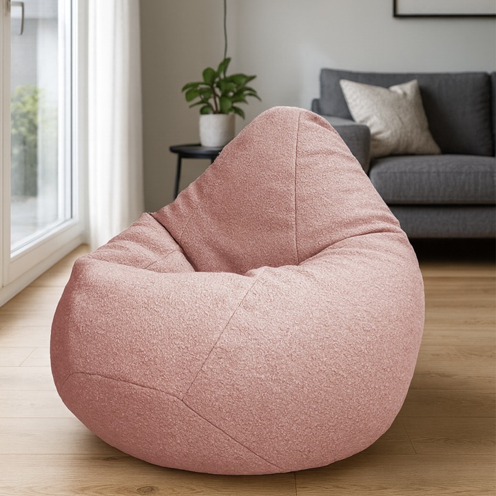 Пуф / Барбарон ТЕПА Голяма Круша, Soft Wool, Розово