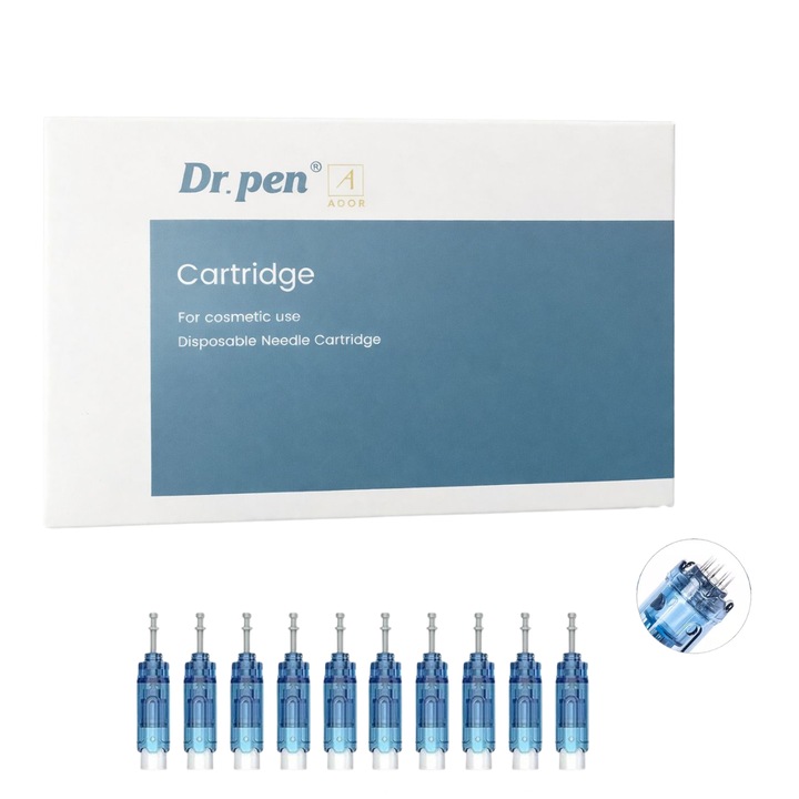 Cartuse de rezerva, Dr Pen 12 pini, Set 10 bucati sterile, Compatibile cu medelele Dr. Pen M8S / A8S / A9 / A11