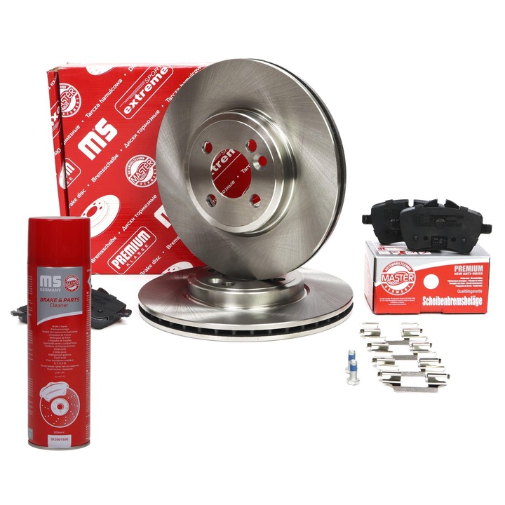 Master-Sport féktárcsa és fékbetét szett, szellőztetett, 294x44.2mm, 4 lyuk, többszínű