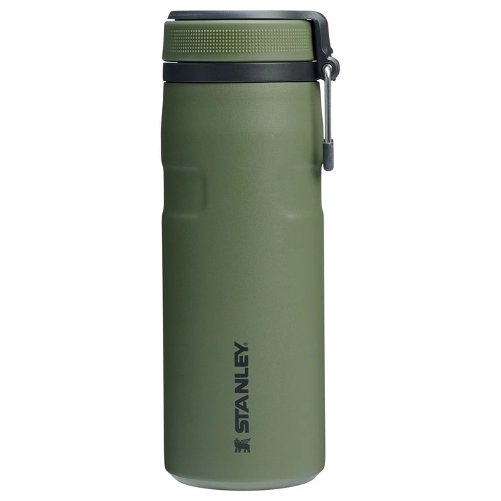 Sticla Termos The IceFlow Bottle Twist Flip Stanley, 0.47 Litri, Dried Pine ST10-12106-087