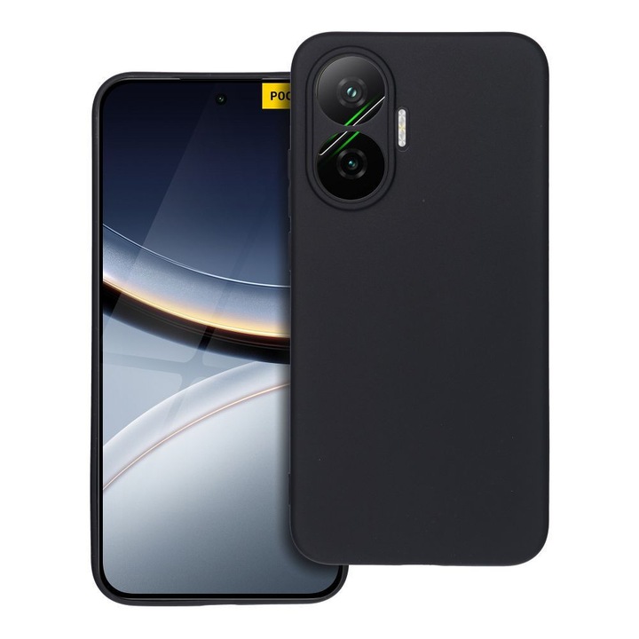 Xiaomi Poco F7 5G kompatibilis szilikon tok, telefon tok, hátlaptok, matt, fekete, Matt case