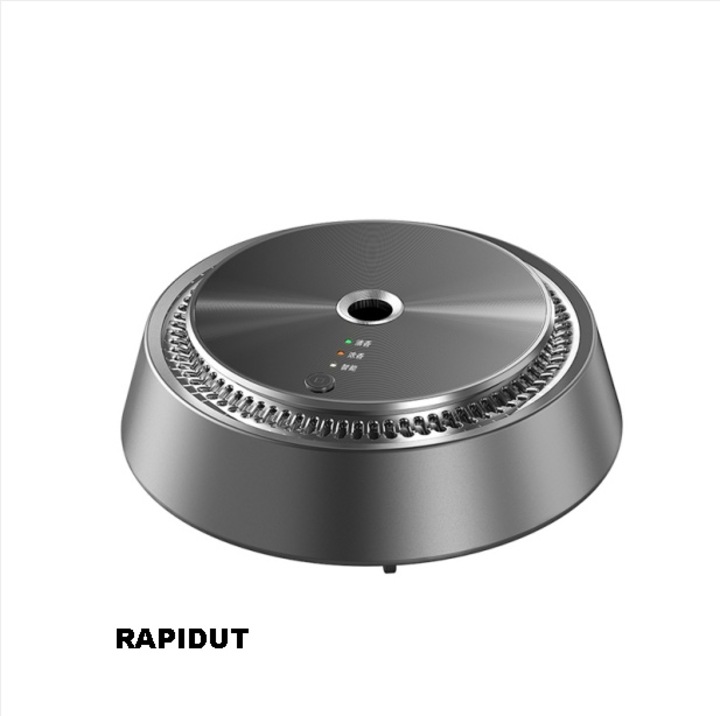 Odorizant AUTO inteligent, RAPIDUT, Purificare aer, Portabil, Pornire si oprire odata cu vehiculul, Incarcare tip C, Trei Viteze Reglabile, Detecteaza Vibratiile Masinii, Rezistent la temperaturi ridicate, 250mAh, Nano Spray, Aluminiu, Argintiu