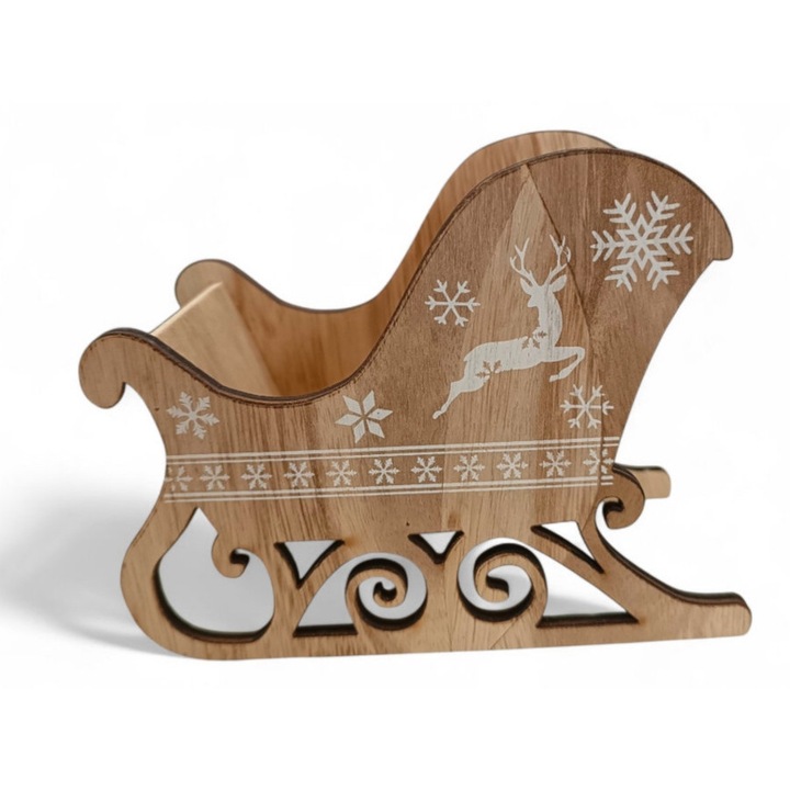 Decorațiune de Crăciun Jurapark – Sanie din lemn