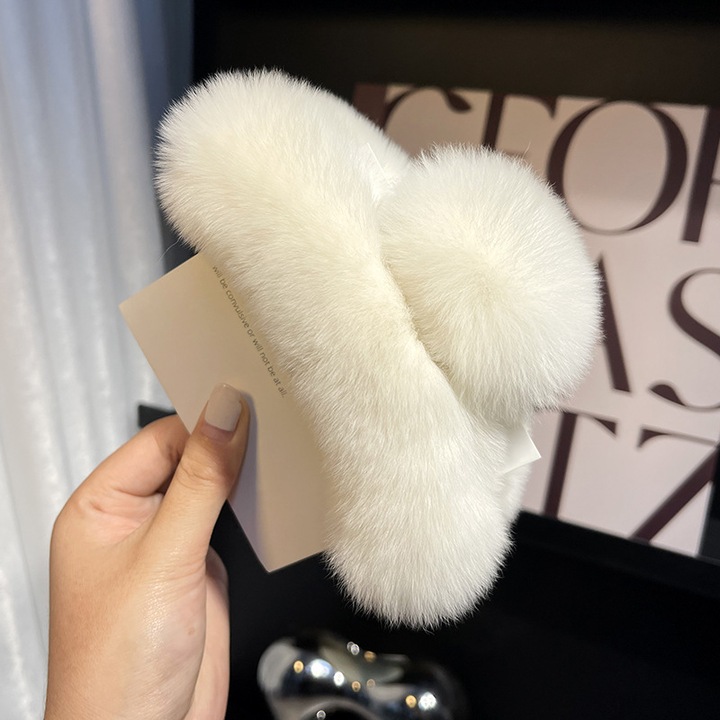 kensui есен зима естествена заешка мазнина за коса 15см бял модел