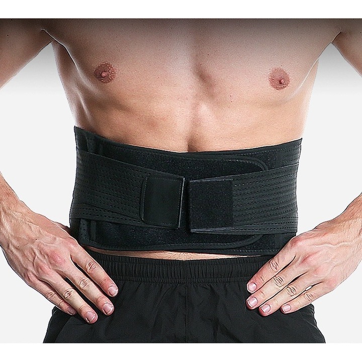 Centura lombara premium, 9 zone de suport lombar pentru hernie de disc, spondiloza lombara, compresie dubla contra hernie inghinala, centura spate lombosacrala, corector postura, marimea XLameliorarea durerii