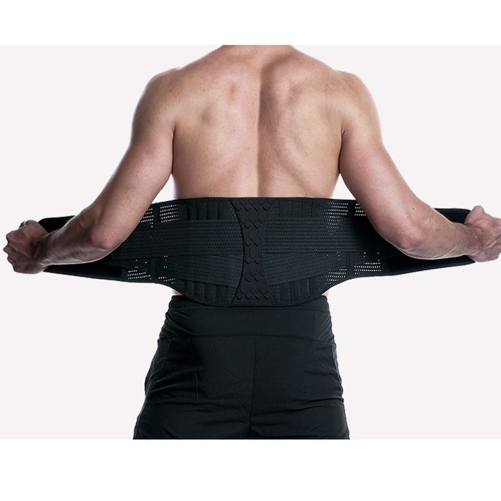 Centura lombara premium, 9 zone de suport lombar pentru hernie de disc, spondiloza lombara, compresie dubla contra hernie inghinala, centura spate lombosacrala, corector postura, marimea S ameliorarea durerii