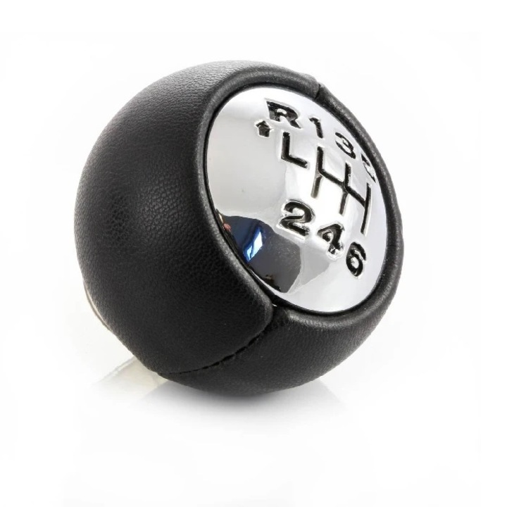 Nuca schimbator de viteze pentru Peugeot si Citroen, 6 viteze, neagra cu capac cromat