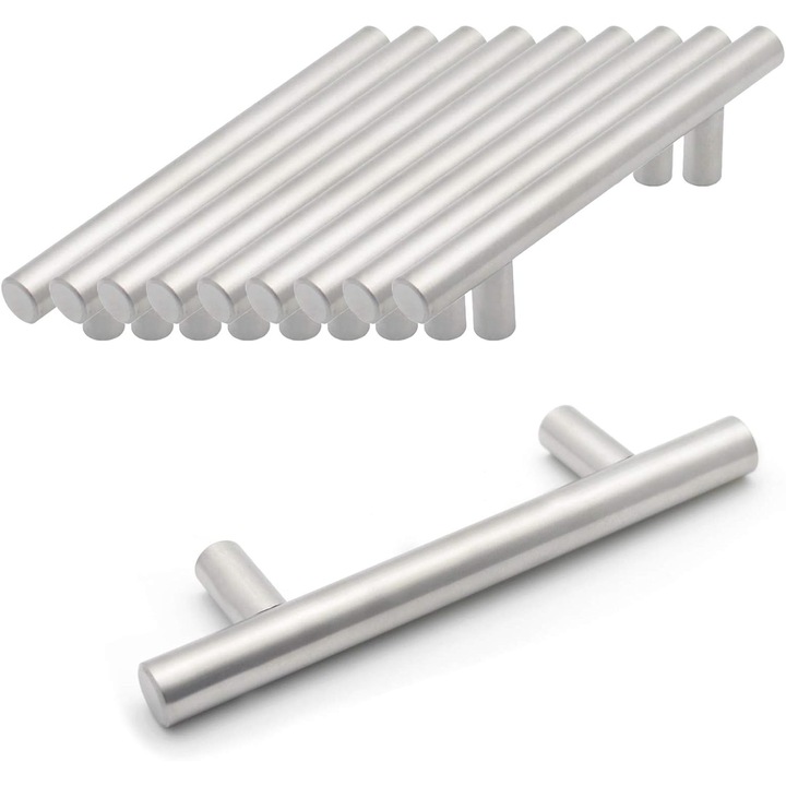 Manere rotunde, arginti pentru dulapuri- 127x32 cm, 76mm intre gauri de 12mm- set 10 buc