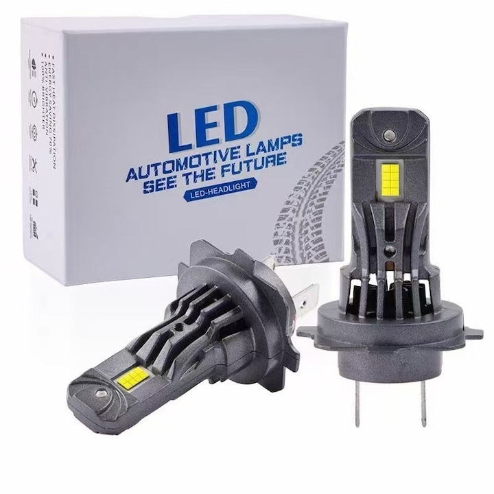 Bec auto LED SHEFEITE Harmchom A51, putere 29000 lumeni, 6000K alb, rezistent la apă IP68, set compatibil H1/H7/H4/H11/HB3
