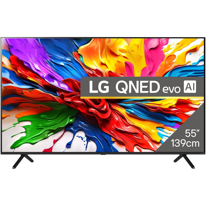 Телевизор LG QNED evo MiniLED 55QNED92A6A, 55" (139 см), Smart, 4K Ultra HD, 100 Hz, Клас G (Модел 2025)