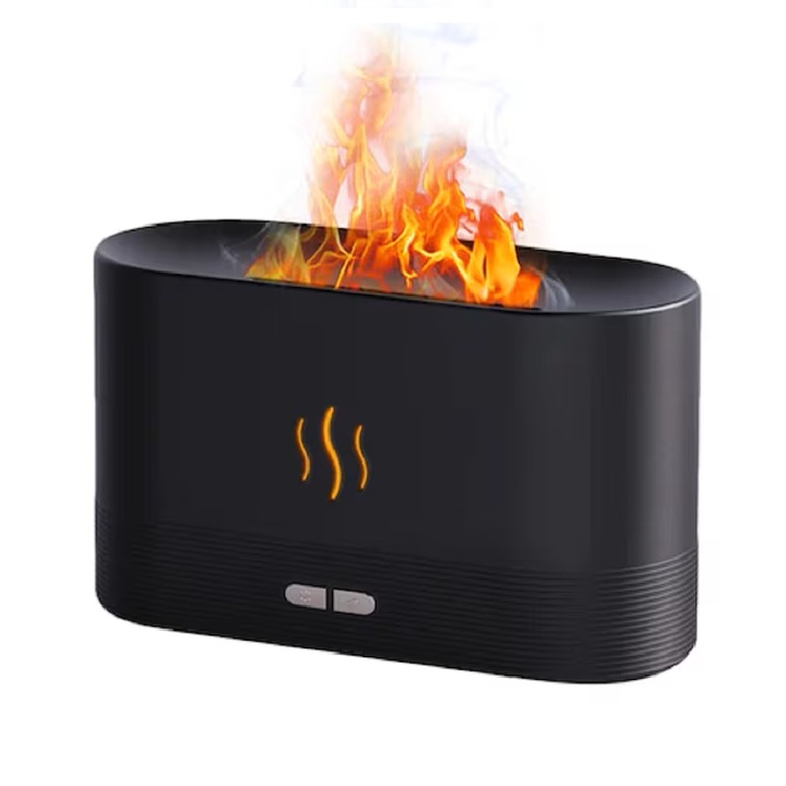 Арома дифузер HOZRO DQ-701, ултразвуков овлажнител, ефект на пламък, 180мл