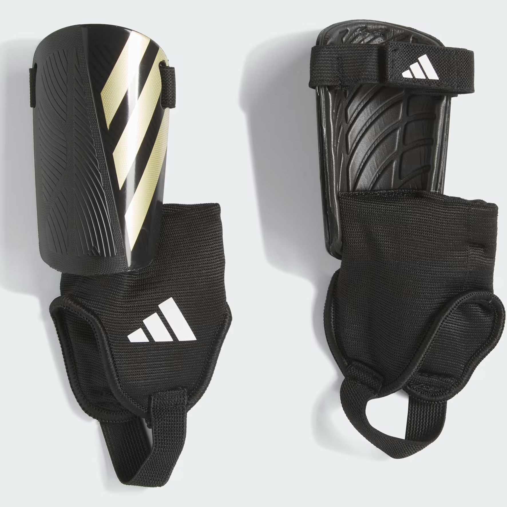 Aparatori fotbal copii Adidas Tiro Match, marime L, negru/auriu
