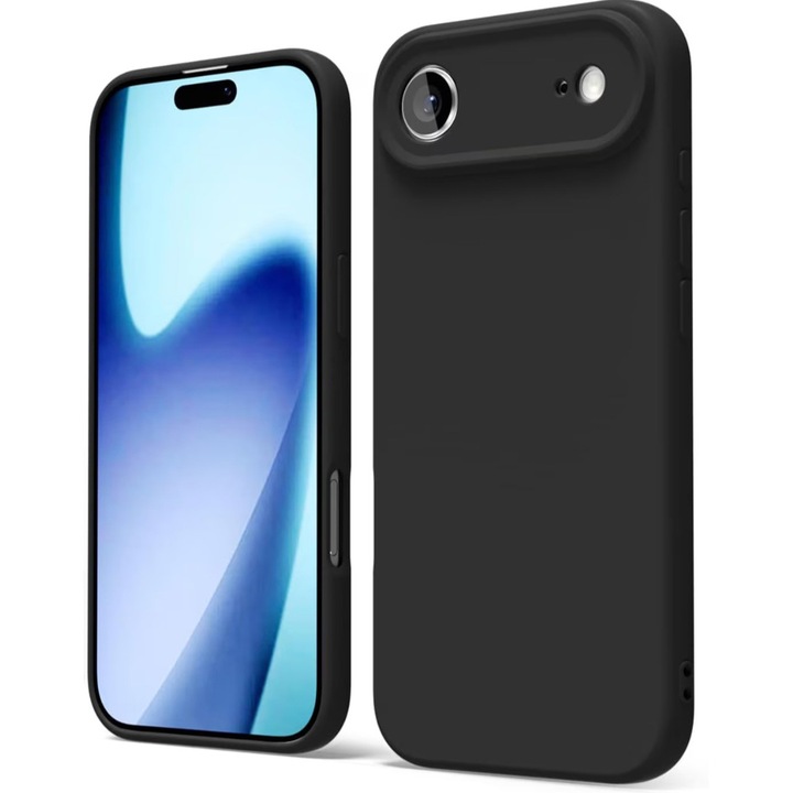 Husa pentru iPhone 17 AIR, sonorh, silicon, interior microfibra, negru, ultra-subtire