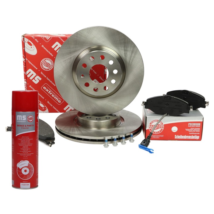 Master-Sport féktárcsa és fékbetét készlet, szellőztetett, 312x25mm, 5 lyukú, Audi A3, A4, A6, A8, Q2, Q3, Q5, Q7, Q8 modellekhez, többszínű.