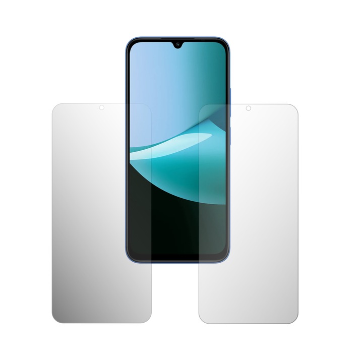 Set 2X Folie Protectie Ecran iSkinz pentru Xiaomi Redmi 15C - Full Cut, Invisible Skinz HD, Siliconica Ultra-Clear cu Acoperire Totala, Adeziva si Flexibila