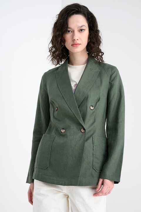United Colors of Benetton, Ленено сако с двуредно закопчаване, Бледозелен