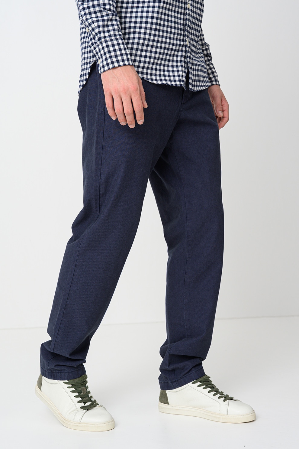 United Colors of Benetton, Pantaloni chino cu talie medie, Gri carbune, 48