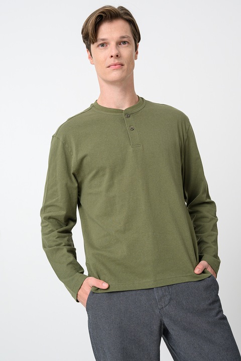 United Colors of Benetton, Блуза с дълги ръкави, Маслинено зелено