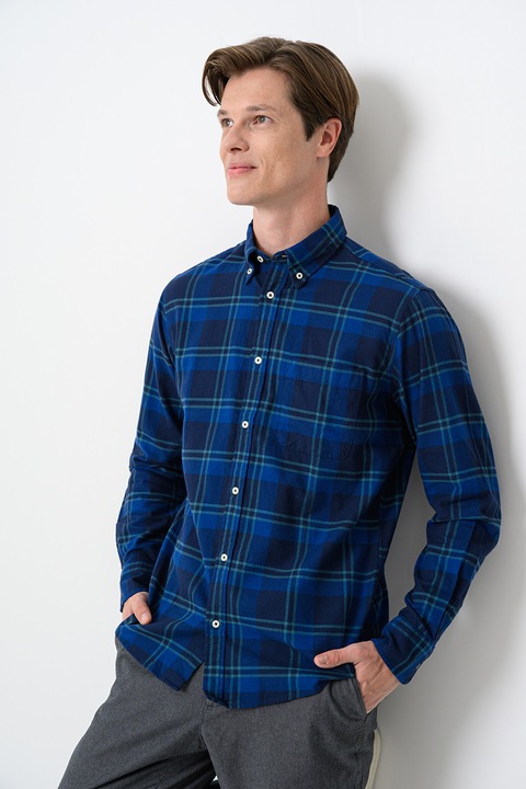 United Colors of Benetton, Kockás pamuting, Sötétkék/Vízzöld