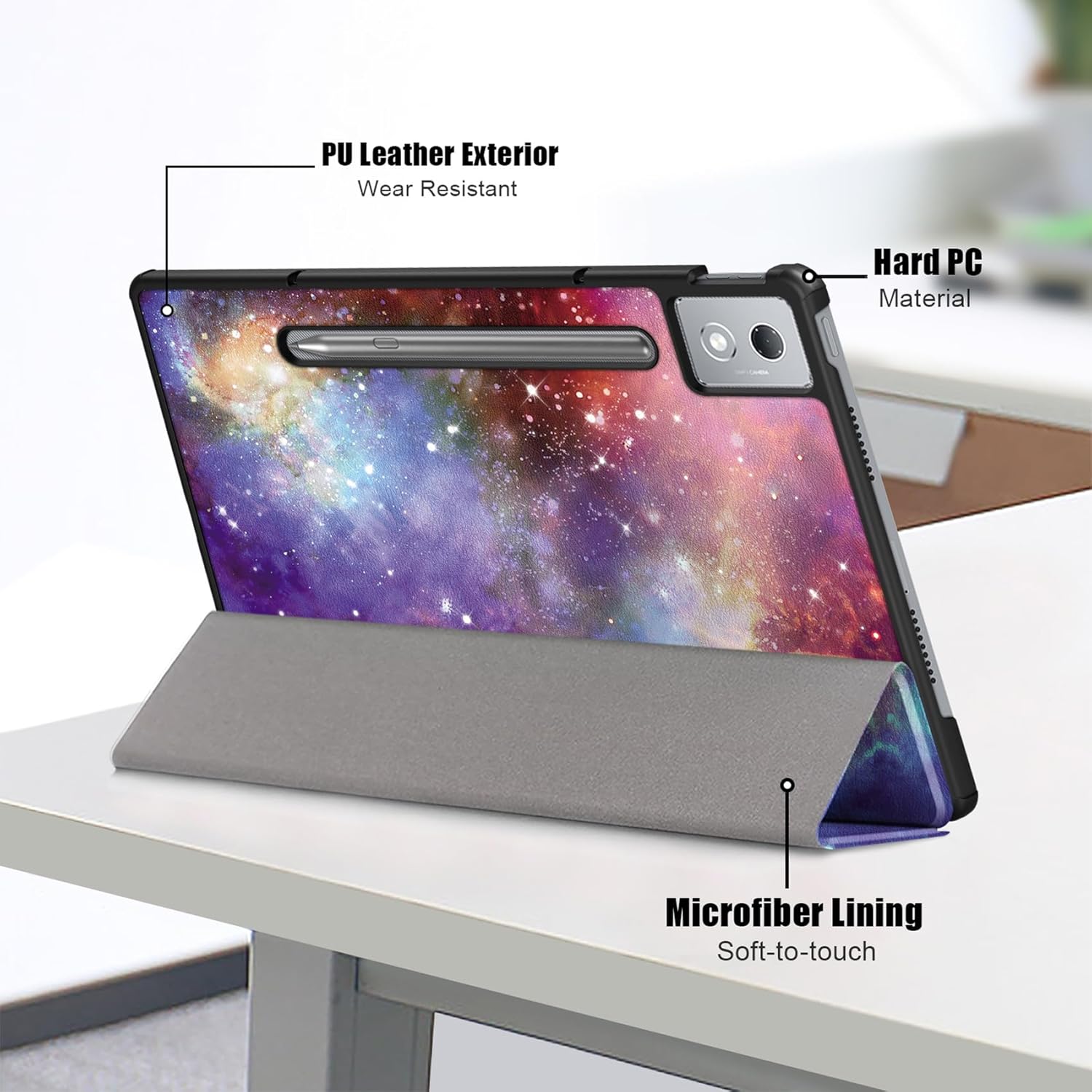 Husa tableta pentru, Lenovo Idea Tab Pro 12.7 inch 2025, TB-373FU/TB-373ZC/TB-375FC, auto functie sleep/wake tip stand, Galaxy