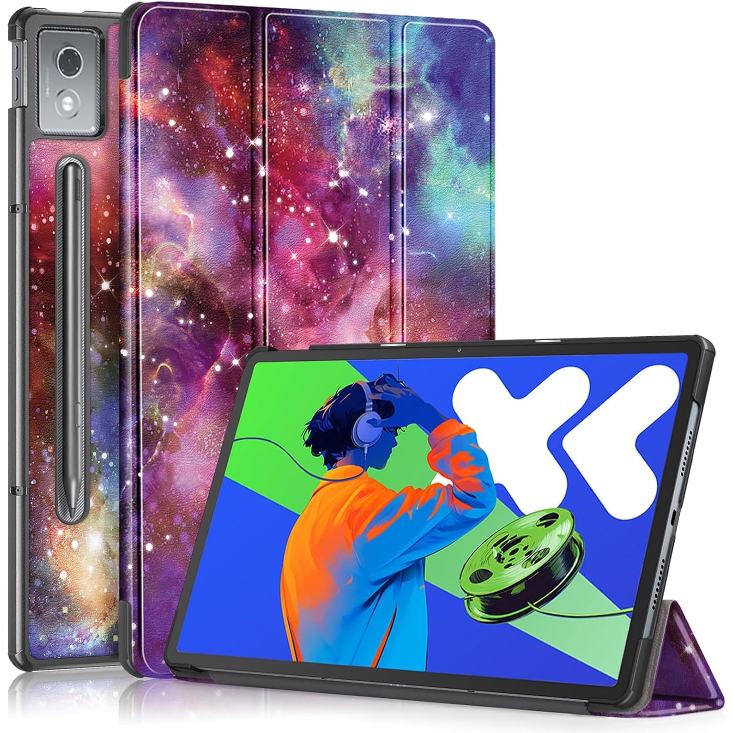 Husa tableta pentru, Lenovo Idea Tab Pro 12.7 inch 2025, TB-373FU/TB-373ZC/TB-375FC, auto functie sleep/wake tip stand, Galaxy