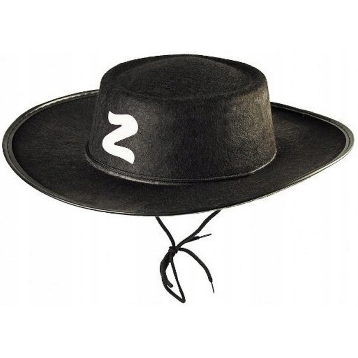 Costum carnaval, Kraszek, Kapelusz Zorro, negru, universal