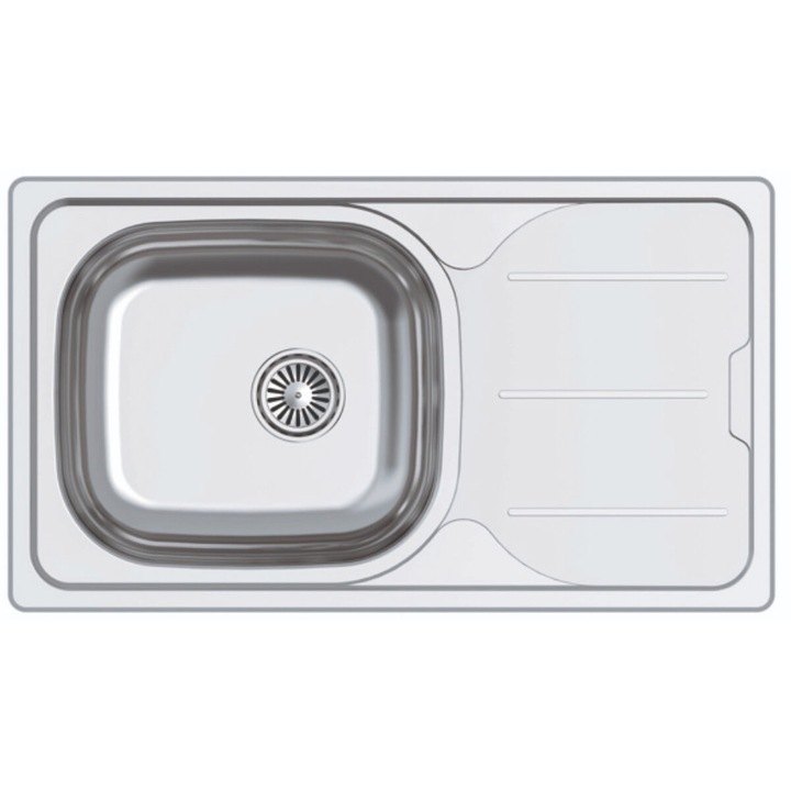 Chiuveta cu o cuva, Cata, CDS1, inox, dreptunghiulara, latime 76 cm, inaltime 15 cm