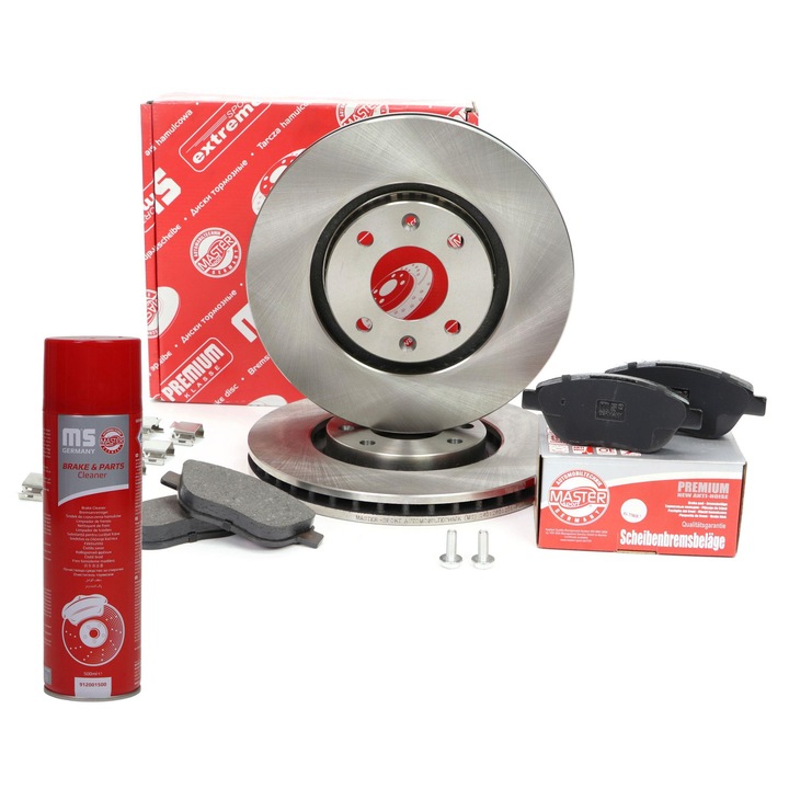 Комплект спирачни дискове и накладки Master-Sport, вентилирани, 283x57, многоцветни