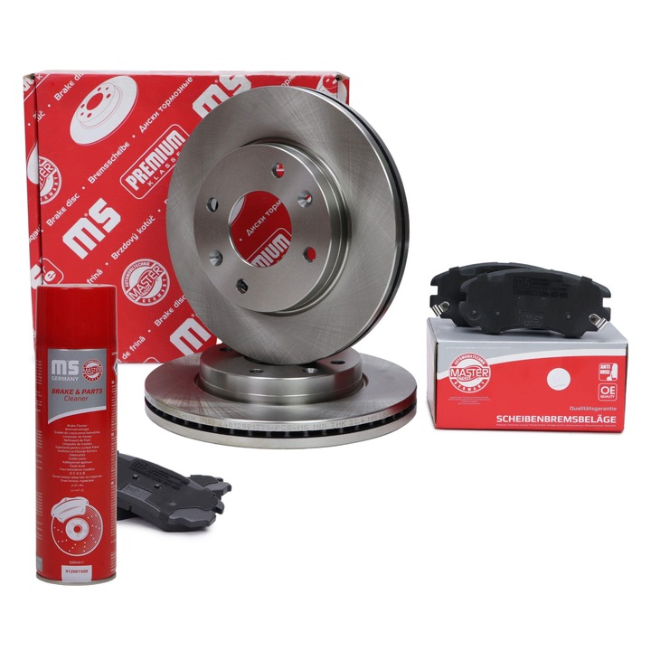 Master-Sport féktárcsa és fékbetét készlet, szellőztetett, 24,5 mm, 257 mm, Kia Magentis I-hez