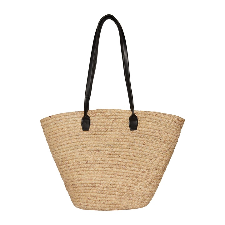 Geanta, shopper, dama din tesatura texturata, Bej, Palermo Esotiq ONE