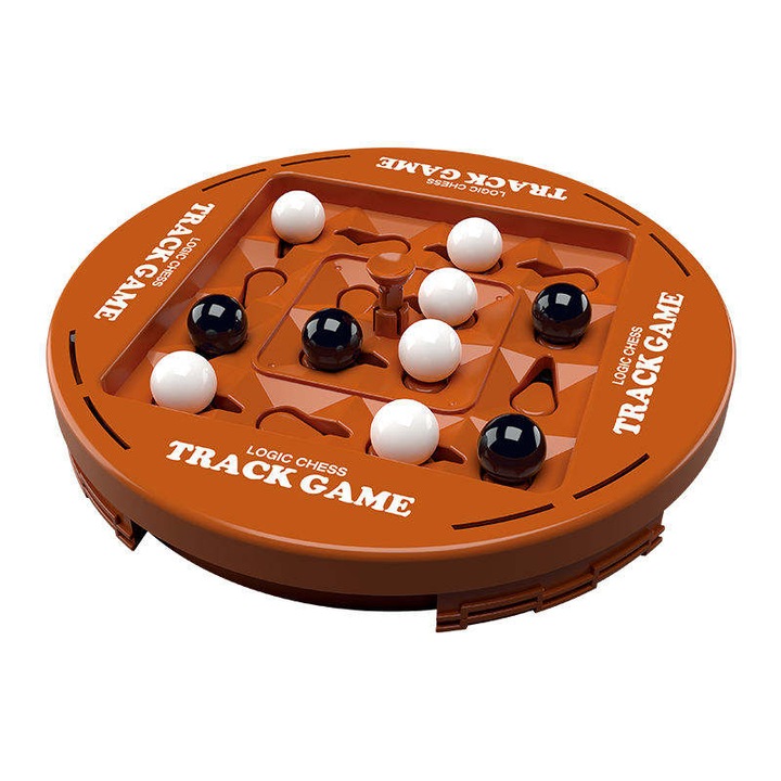 Joc de sah Track Logic, set cu tabla rotunda si 16 piese, material plastic, pentru 2 jucatori, 6+ ani