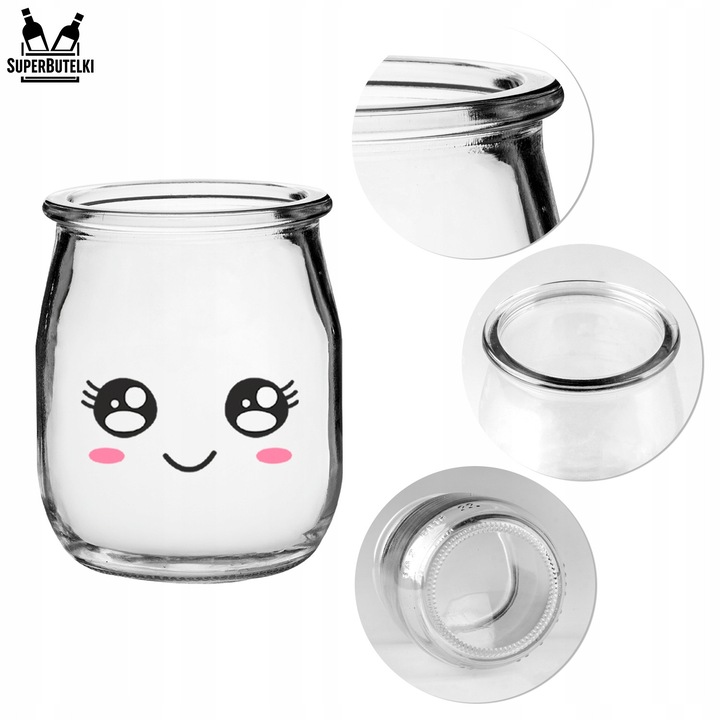 Set de Borcane de Sticla Cu Autocolante, SuperButelki, Costum, 140 ml, Ideal Pentru Conserve de Casa, Sticla Durabila si Rezistenta, Cilindric, Biodegradabil.7.3 x 5.3 x 4.5 cm, Transparent, 6 Bucati