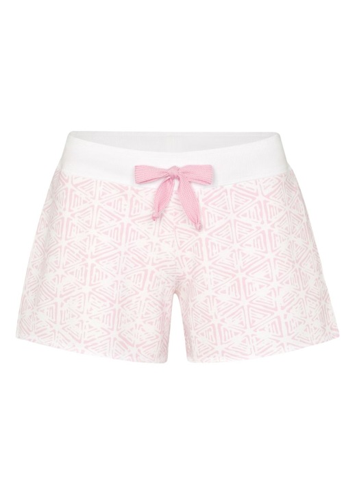 Pantaloni scurti dama, Juvia, Bumbac/Poliester, Alb/Roz, S INTL