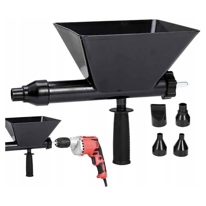 Set masina de fugit cu 4 duze, design palnie, bara alimentare ingrosata, negru, 210x203x115mm