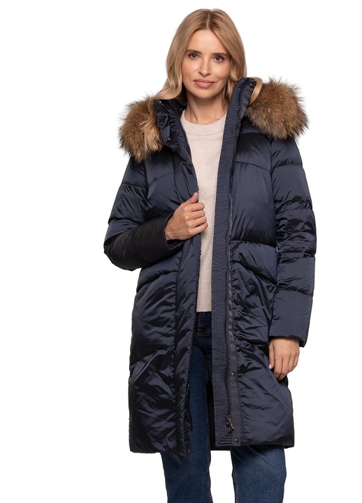 Geaca dama, Perso, matlasata, bleumarin, poliamida, umplutura din pene