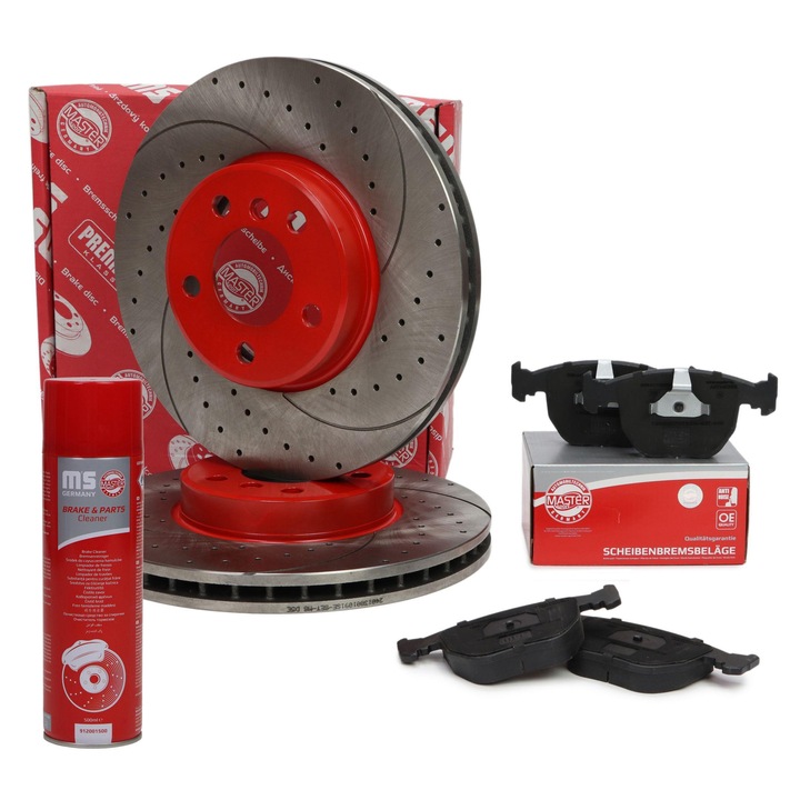 Master-Sport féktárcsa és fékbetét szett, szellőztetett, 5 lyuk, 156x332mm