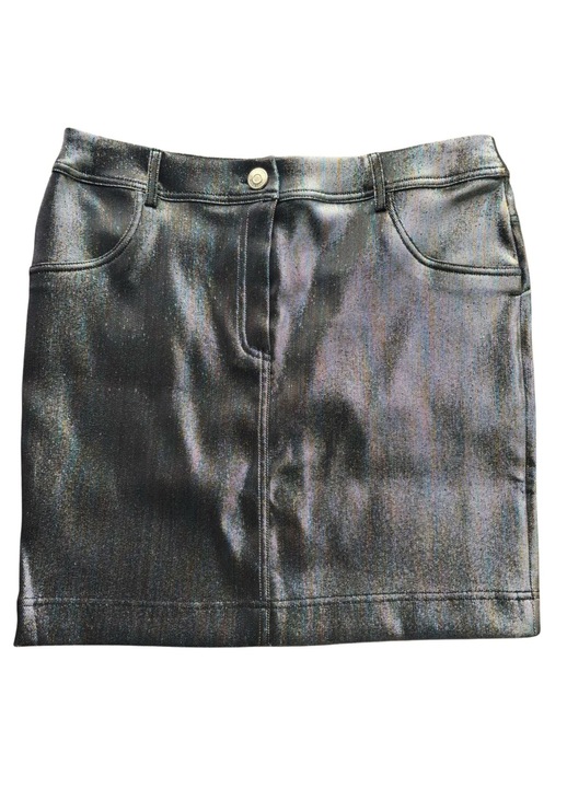 Fusta mini, Custo Barcelona, metalica, argintie, material mixt, pentru femei, L INTL