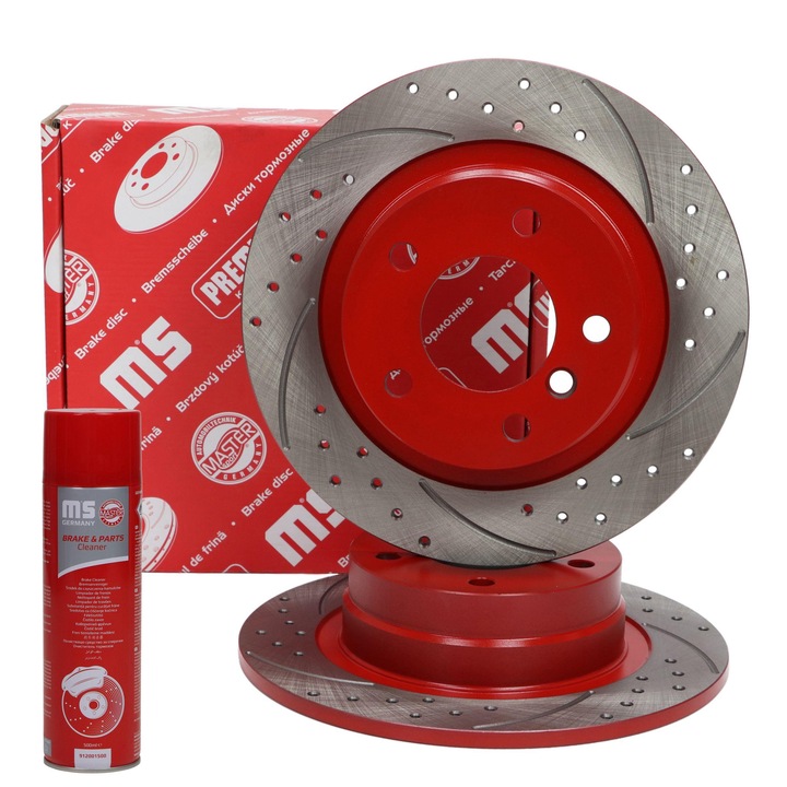 Master-Sport hátsó féktárcsa, 2 darabos készlet, 10,4mm vastagság, 296mm átmérő, 5 lyuk