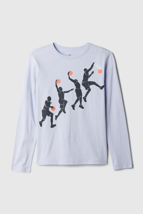 GAP, Bluza lejera de bumbac cu imprimeu, Albastru glaciar