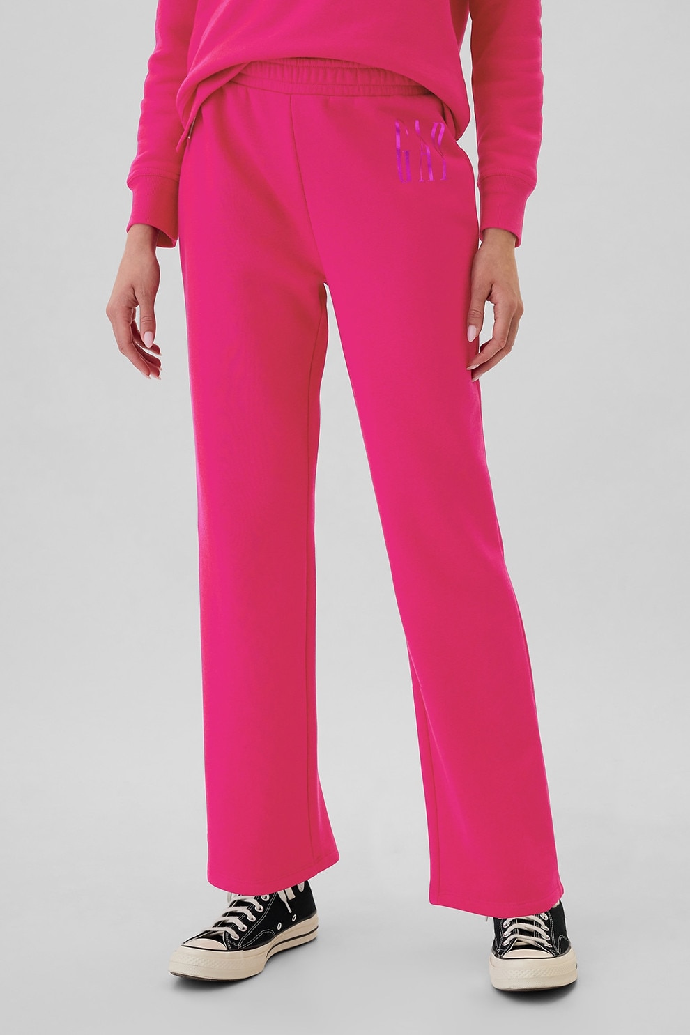 GAP, Pantaloni de trneing cu talie elastica, Fucsia, XS