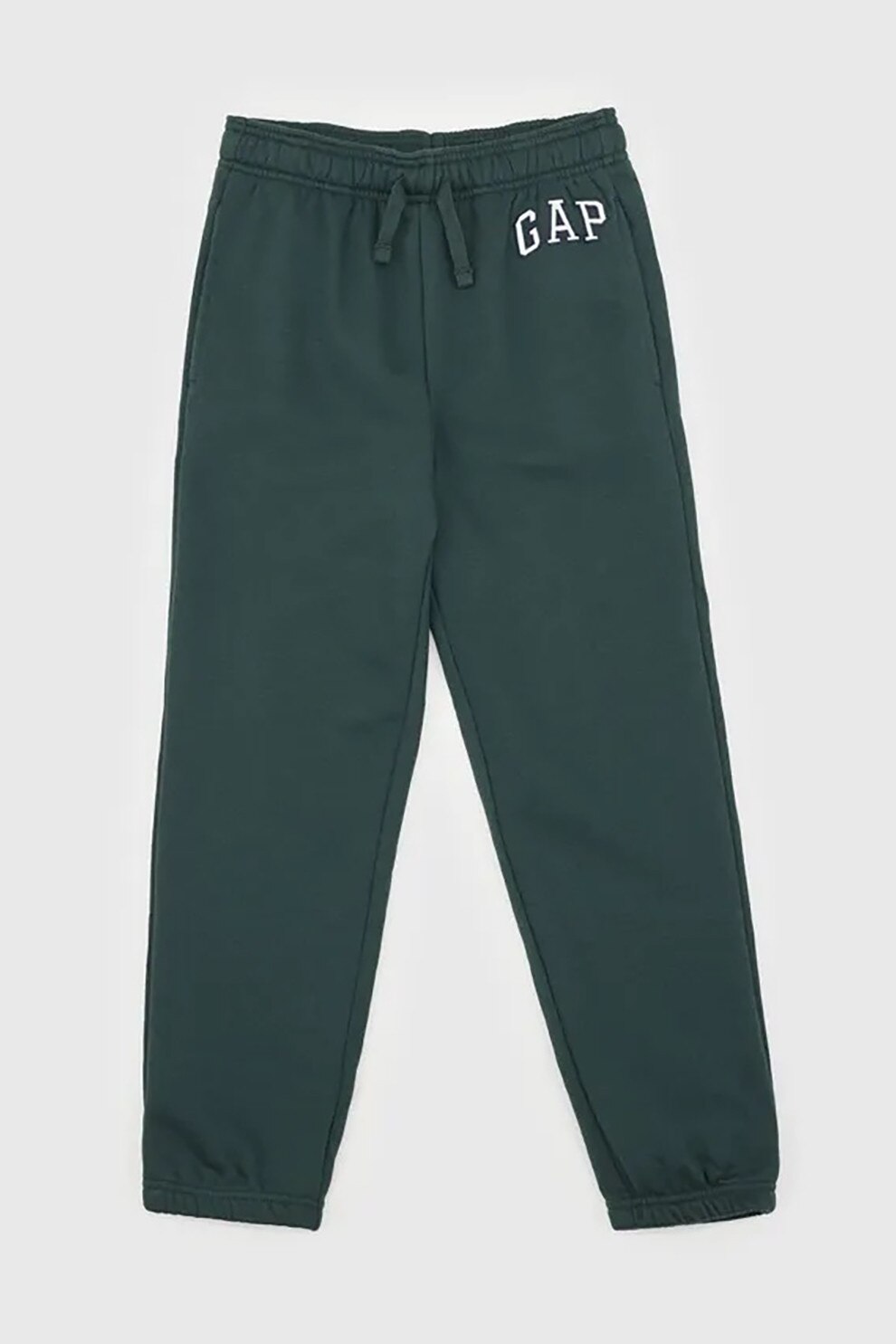 GAP, Pantaloni de trening din bumbac cu talie ajustabila, Verde marin, 120 CM