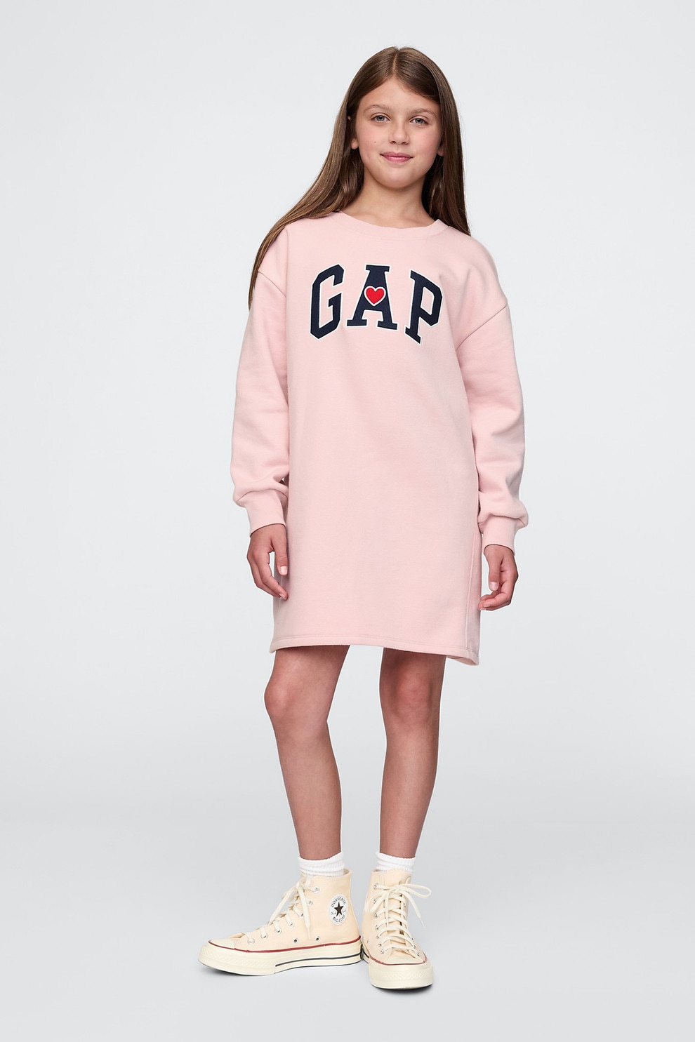 GAP, Rochie sport supradimensionata, Roz deschis, 150 CM