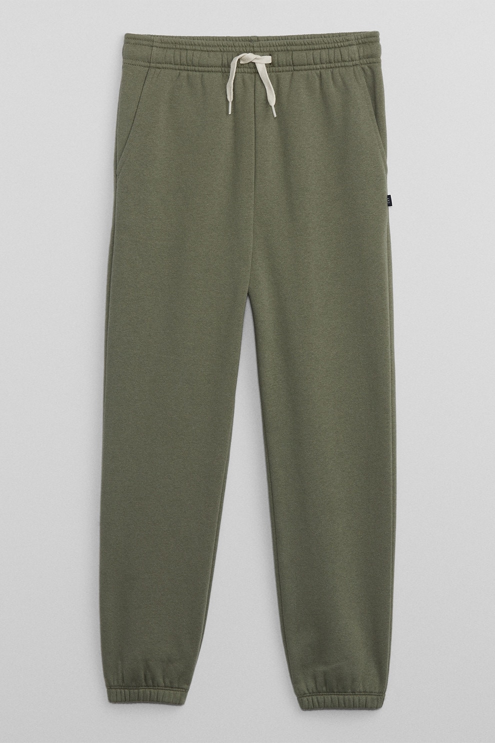GAP, Pantaloni de trening din bumbac cu snur, Verde marin, 140 CM