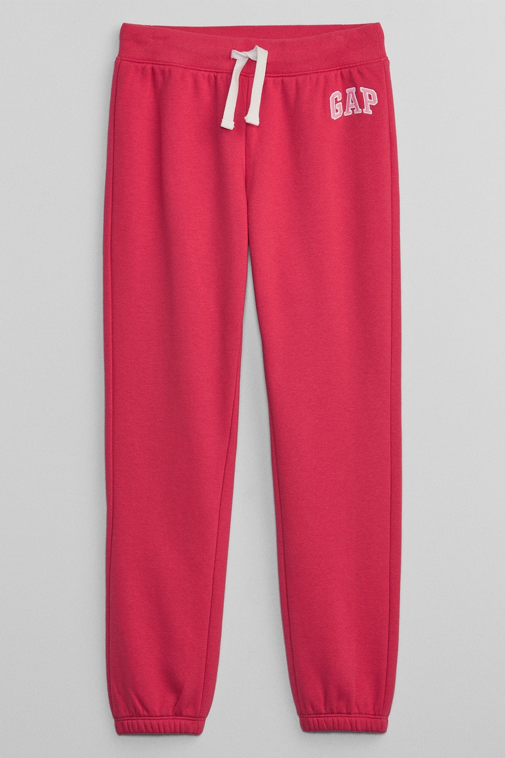 GAP, Pantaloni de trening din bumbac cu snur, Coral, Alb optic, 120 CM