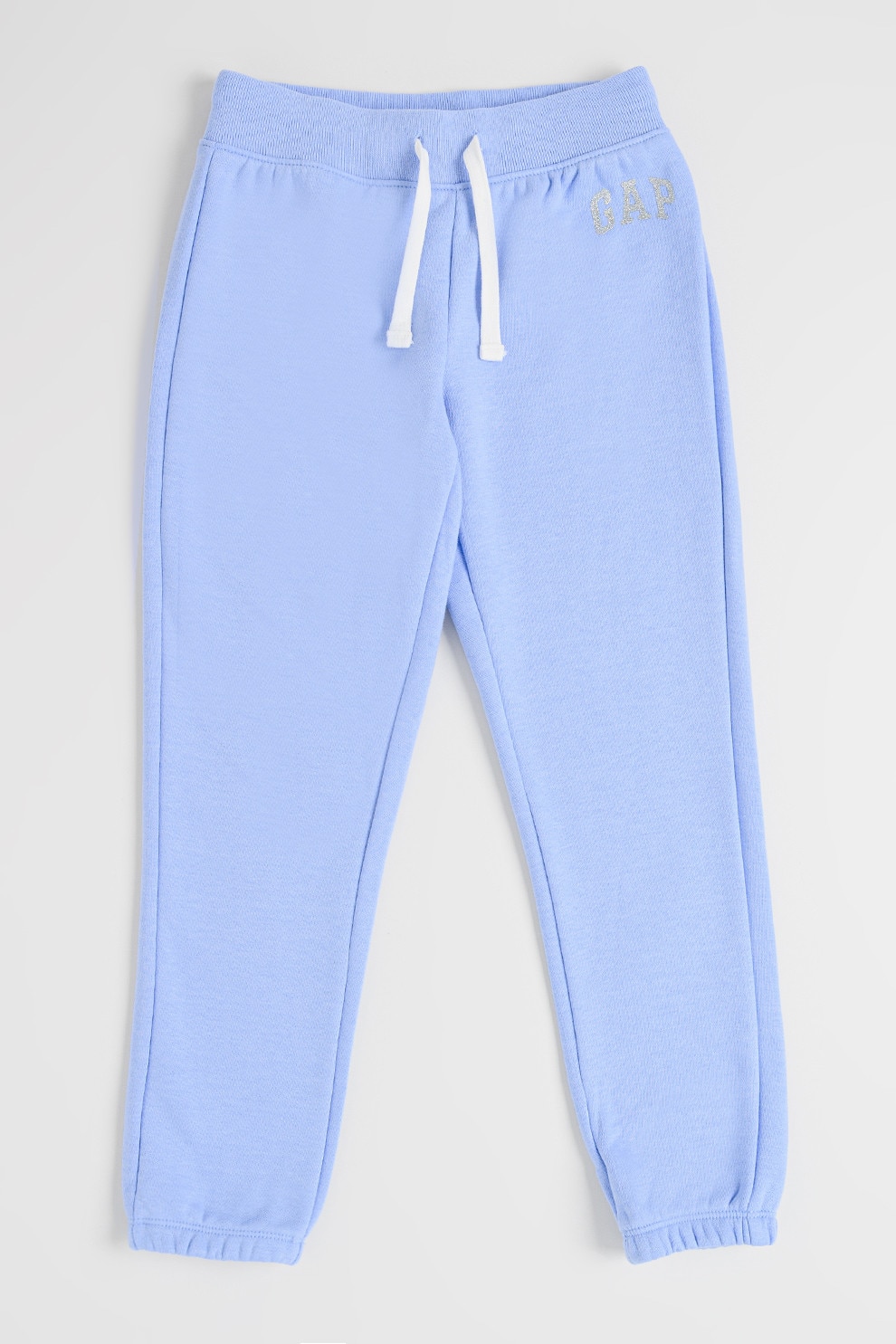 GAP, Pantaloni de trening din bumbac cu snur, Albastru pastel, 140 CM