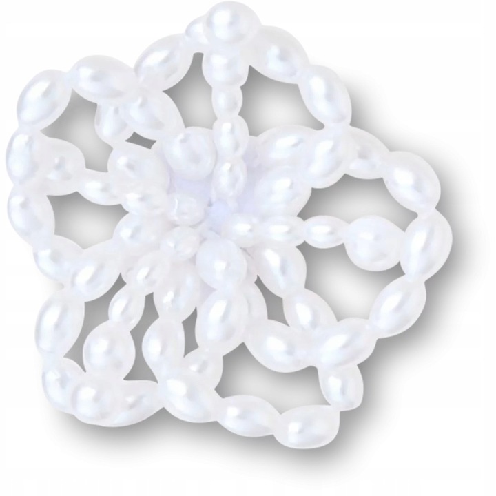 Crocs, Accesoriu incaltaminte Jibbitz, White Pearl Beaded Floral, Multicolor