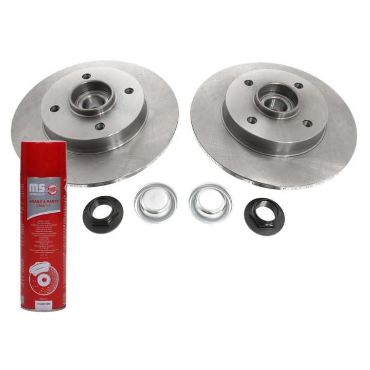 Fékdob készlet Master Sport Germany, 4 lyuk, 249x73, 2 darab, hátsó csapággyal, 2401106042B-PCS-MS